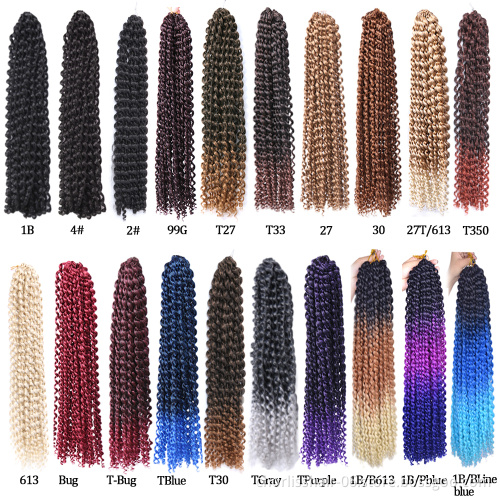 Cheap Synthetic Fiber Ombre Prelooped Passion Twist Locs Braiding Hair Crochet Braids Synthetic Bundles Curly Afro Water Wave